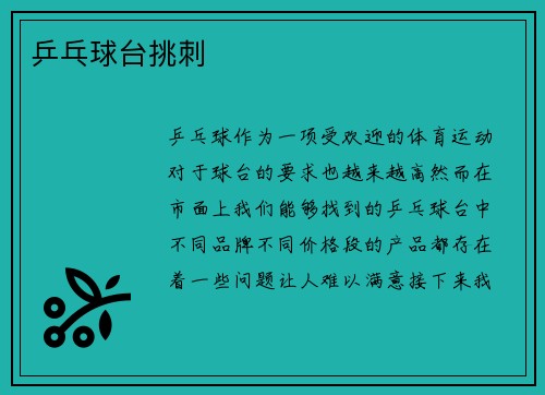 乒乓球台挑刺