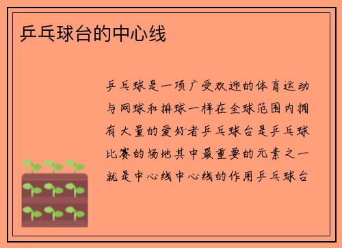 乒乓球台的中心线