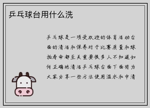 乒乓球台用什么洗