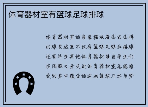 体育器材室有篮球足球排球