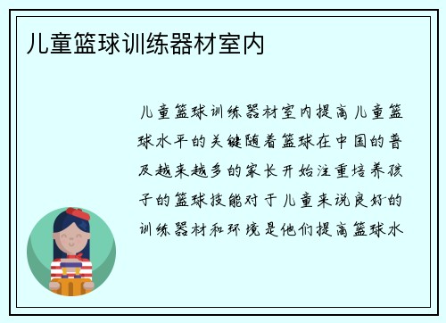 儿童篮球训练器材室内